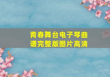 青春舞台电子琴曲谱完整版图片高清