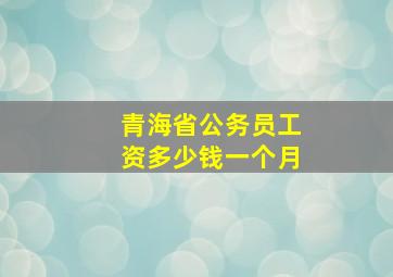 青海省公务员工资多少钱一个月