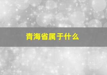 青海省属于什么