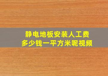 静电地板安装人工费多少钱一平方米呢视频