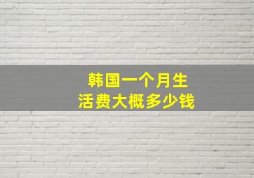 韩国一个月生活费大概多少钱