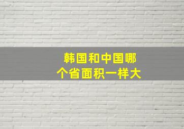 韩国和中国哪个省面积一样大