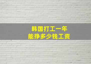 韩国打工一年能挣多少钱工资