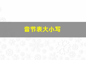 音节表大小写