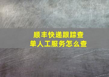 顺丰快递跟踪查单人工服务怎么查