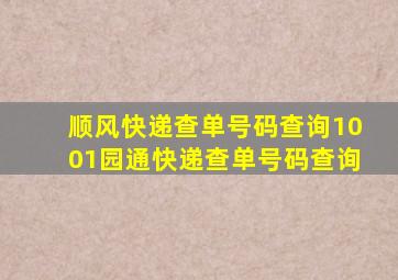 顺风快递查单号码查询1001园通快递查单号码查询