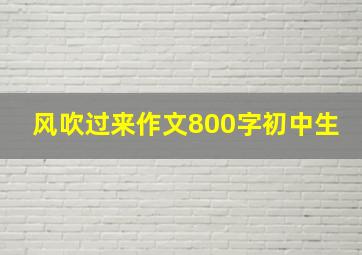 风吹过来作文800字初中生