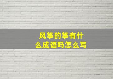 风筝的筝有什么成语吗怎么写