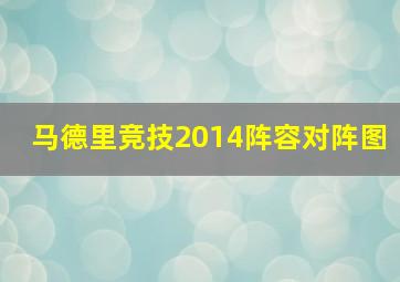 马德里竞技2014阵容对阵图