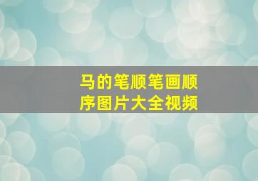 马的笔顺笔画顺序图片大全视频