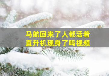 马航回来了人都活着直升机现身了吗视频