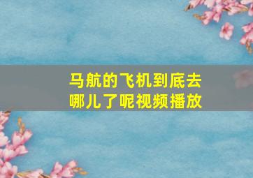 马航的飞机到底去哪儿了呢视频播放