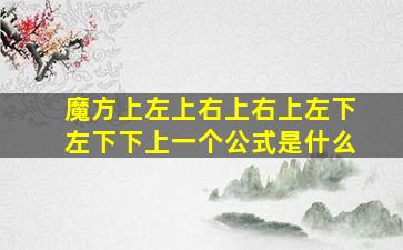 魔方上左上右上右上左下左下下上一个公式是什么