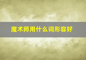 魔术师用什么词形容好