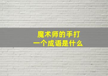 魔术师的手打一个成语是什么