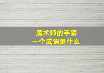 魔术师的手猜一个成语是什么