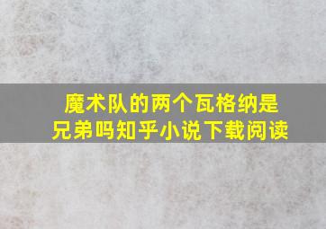 魔术队的两个瓦格纳是兄弟吗知乎小说下载阅读