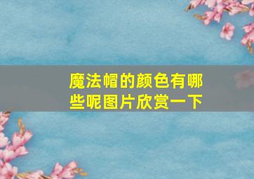 魔法帽的颜色有哪些呢图片欣赏一下