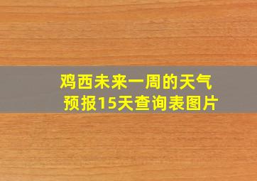 鸡西未来一周的天气预报15天查询表图片