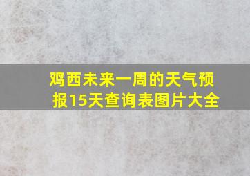 鸡西未来一周的天气预报15天查询表图片大全