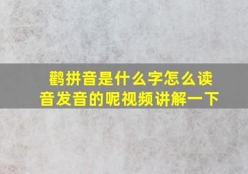 鹳拼音是什么字怎么读音发音的呢视频讲解一下