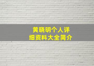 黄晓明个人详细资料大全简介