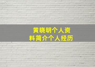 黄晓明个人资料简介个人经历