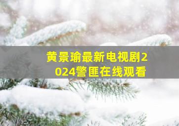 黄景瑜最新电视剧2024警匪在线观看