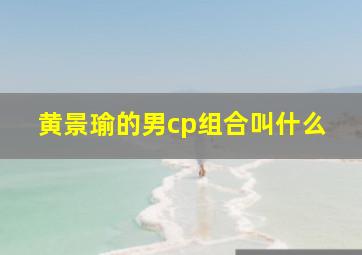 黄景瑜的男cp组合叫什么