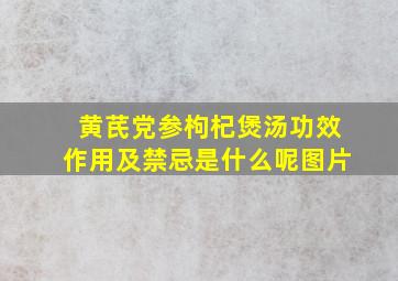 黄芪党参枸杞煲汤功效作用及禁忌是什么呢图片