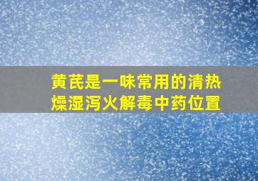 黄芪是一味常用的清热燥湿泻火解毒中药位置