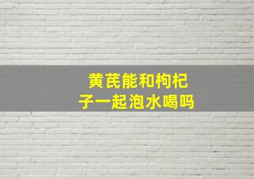 黄芪能和枸杞子一起泡水喝吗