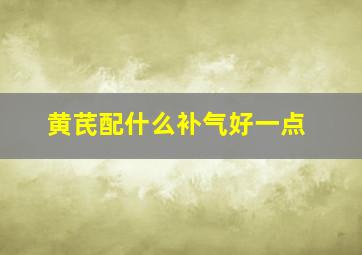 黄芪配什么补气好一点