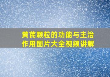 黄芪颗粒的功能与主治作用图片大全视频讲解