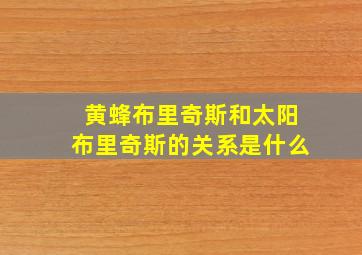 黄蜂布里奇斯和太阳布里奇斯的关系是什么