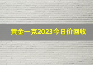 黄金一克2023今日价回收