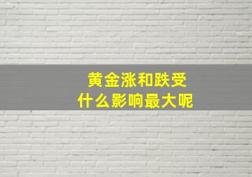 黄金涨和跌受什么影响最大呢