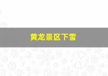 黄龙景区下雪