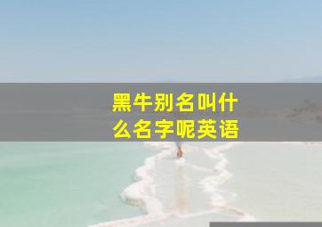 黑牛别名叫什么名字呢英语