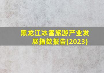 黑龙江冰雪旅游产业发展指数报告(2023)