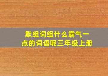 默组词组什么霸气一点的词语呢三年级上册