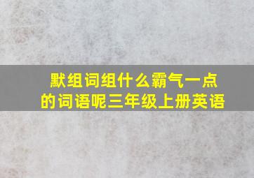 默组词组什么霸气一点的词语呢三年级上册英语