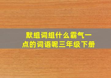 默组词组什么霸气一点的词语呢三年级下册