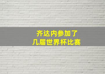 齐达内参加了几届世界杯比赛